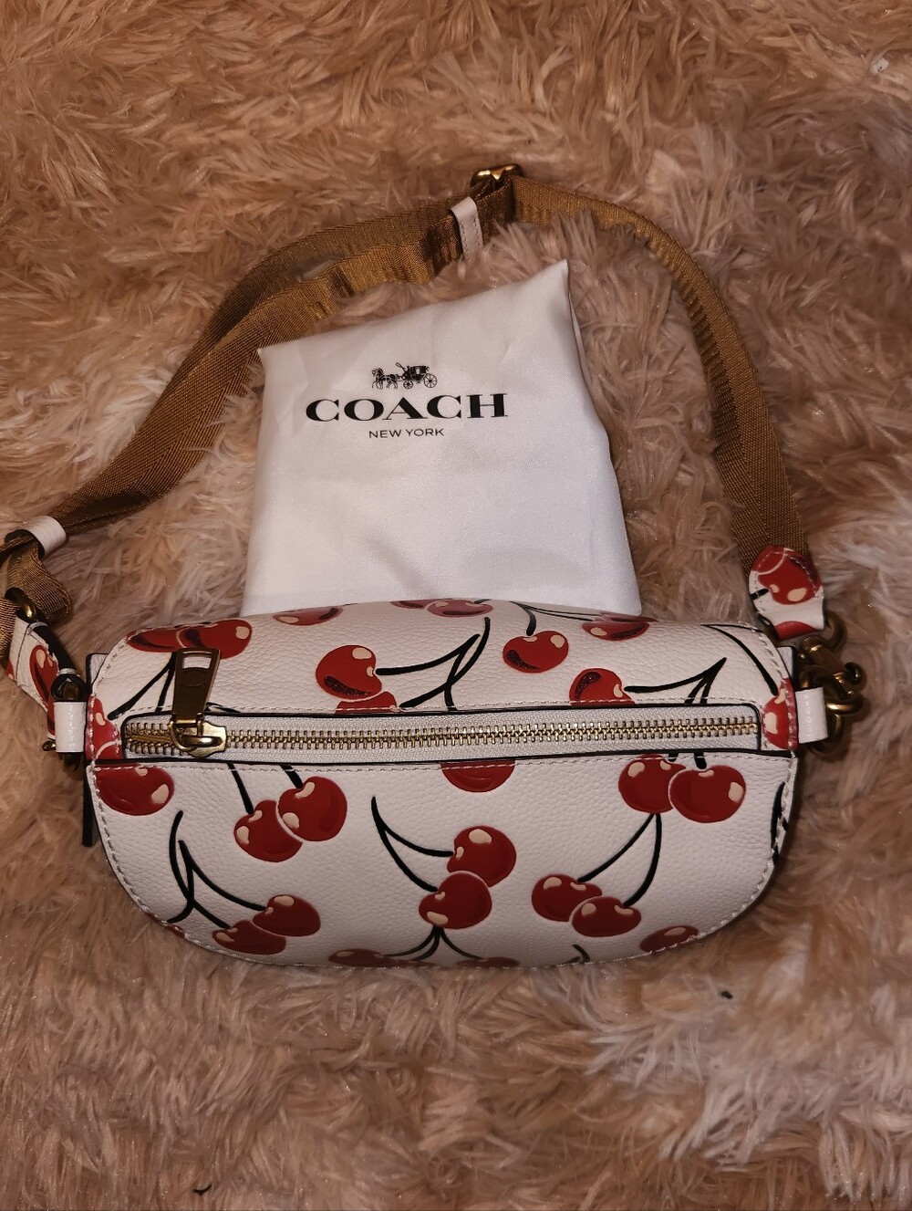 Coach☆ Leather Cherry Print Crossbody/ Belt Bag - Picture 5 of 11